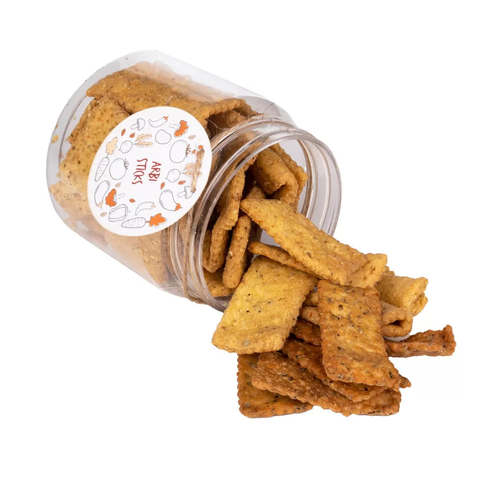 Arbi Sticks – Amazing Healthiest Taro Root Snacks 200 g Doom Jar- Chocovic