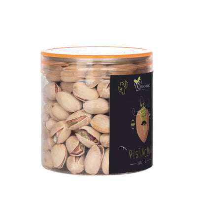 Salted Pistachio Nuts 200g in Cylindrical Jar &#8211; Chocovic